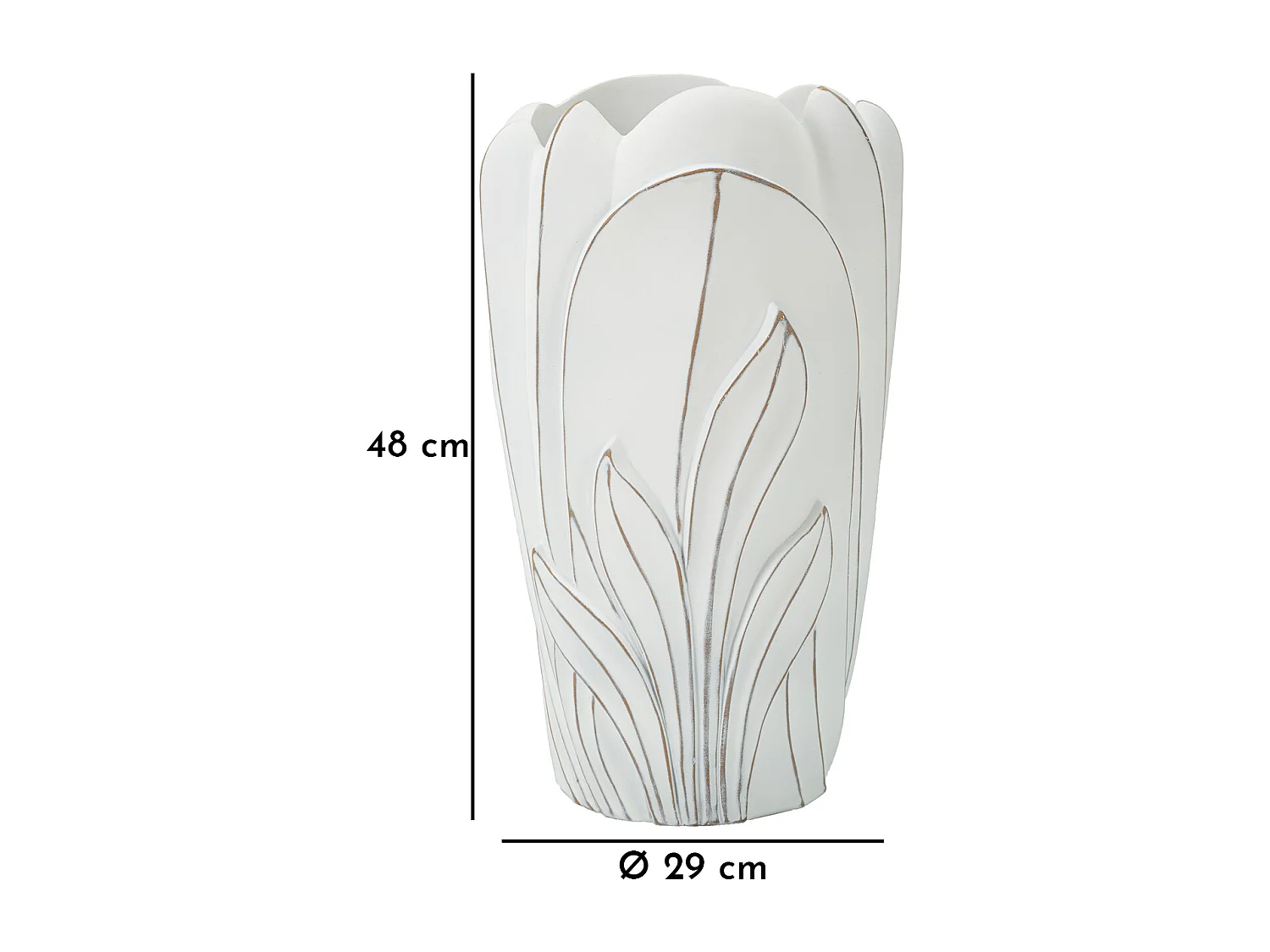 Vaso in resina bianco cm Ø 29x48.