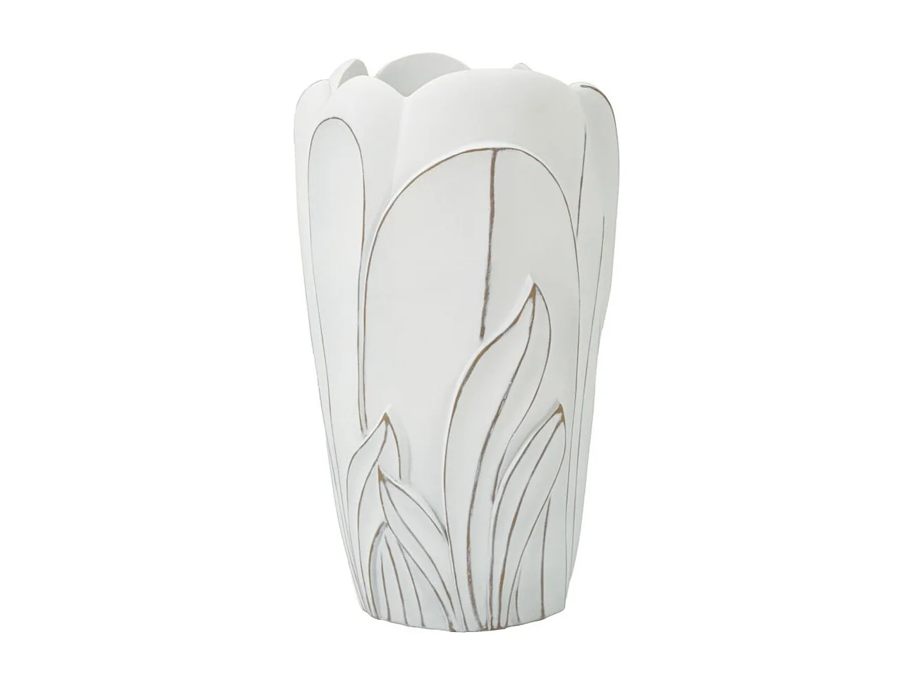 Vase Déco en Résine "Gardy" 48cm Blanc