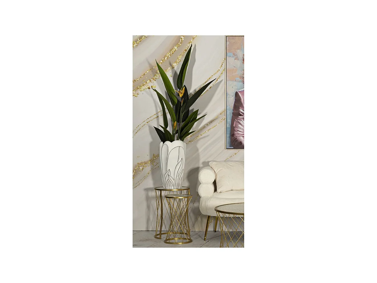 Vaso in resina bianco cm Ø 29x48.