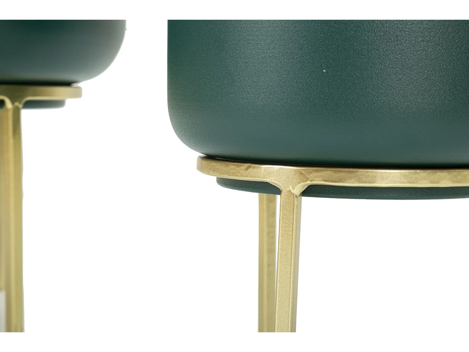 Lot de 2 Cache-Pots sur Pied "Grent" 29cm Vert & Or