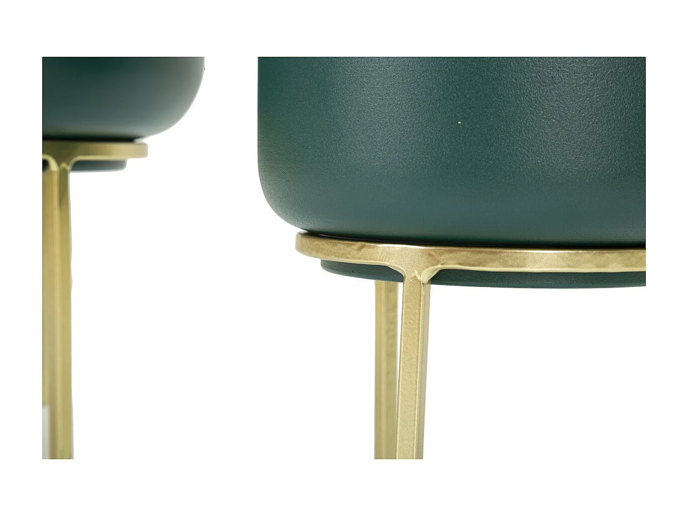 Portavasi in metallo dorato e verde set 2 pezzi cm Ø 20x29-16x24