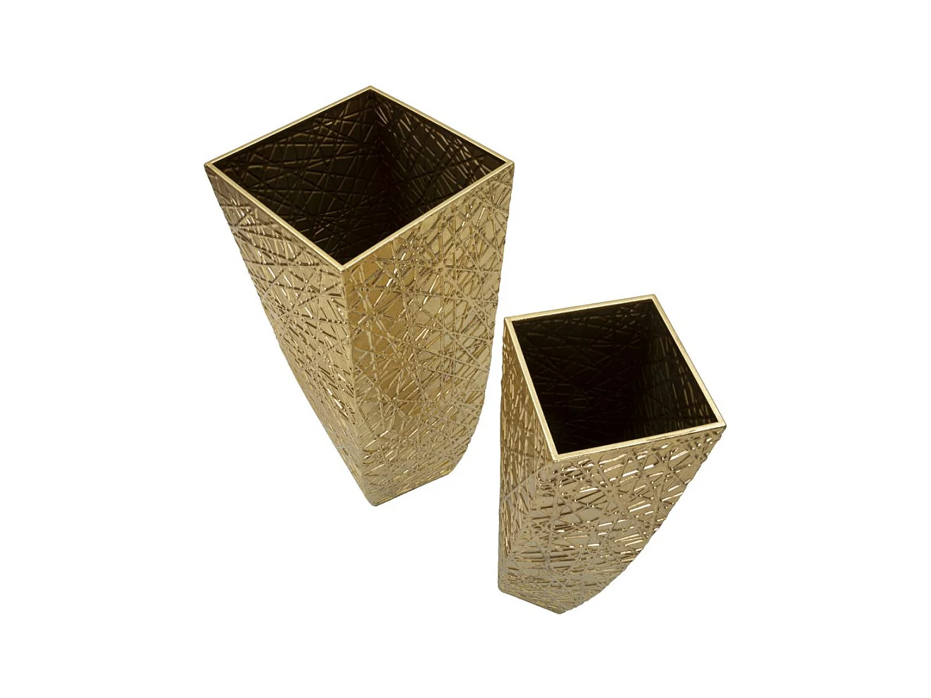 Lot de 2 Vases en Métal "Squer" 90cm Or