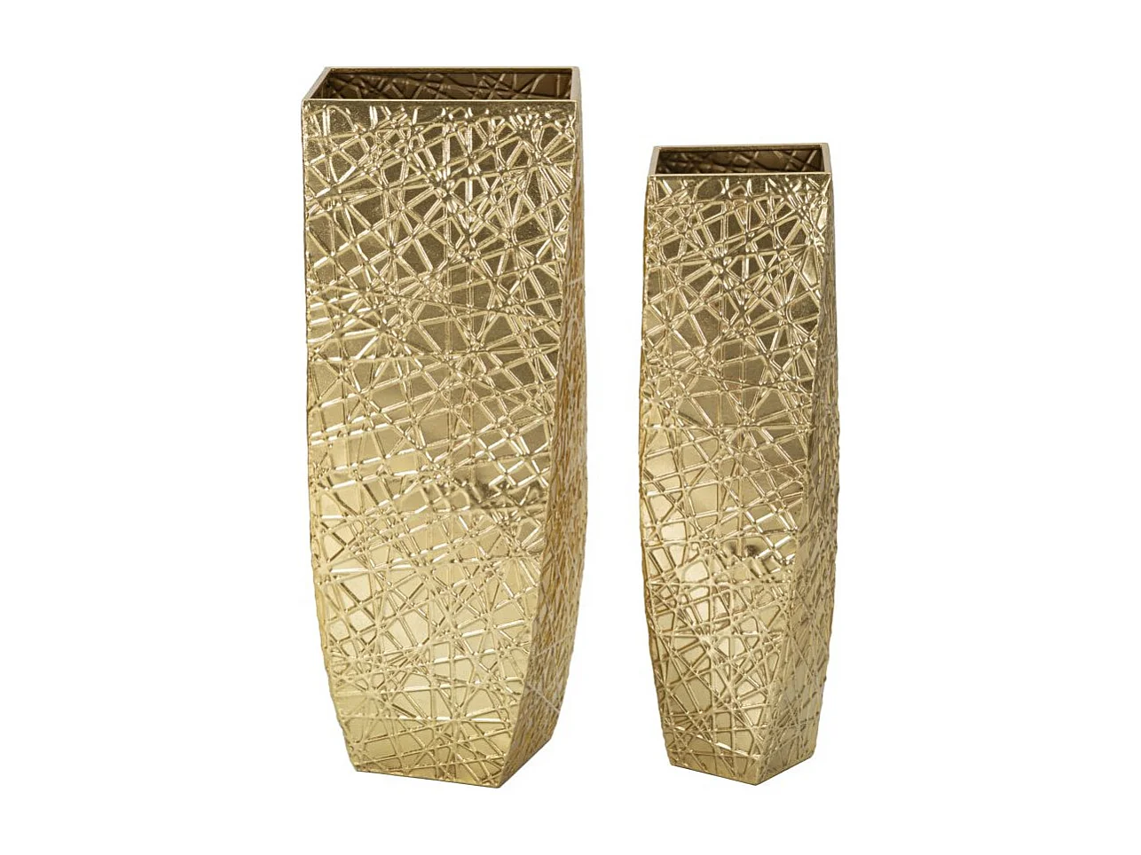 Lot de 2 Vases en Métal "Squer" 90cm Or