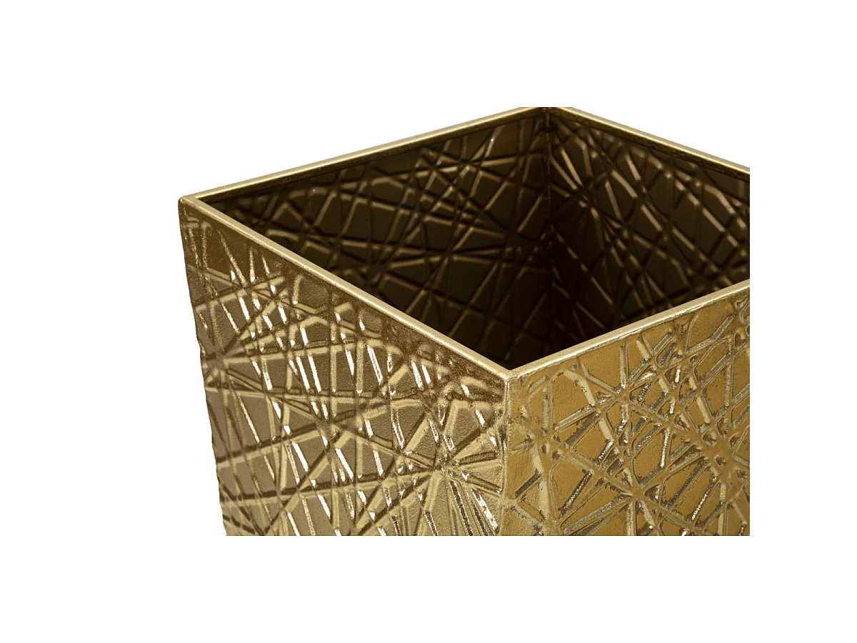 Portavasi in metallo dorato cm 34x34x90-25x25x78.