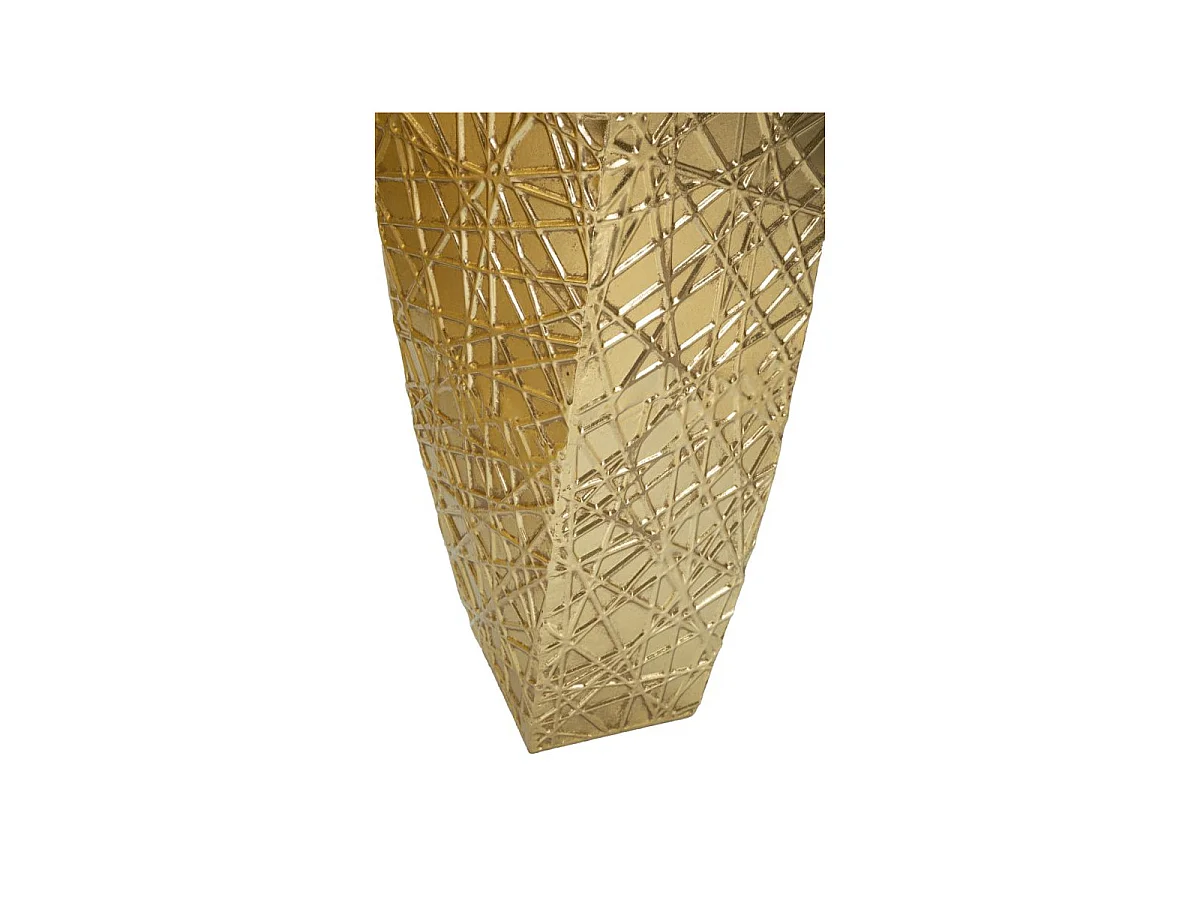Portavasi in metallo dorato cm 34x34x90-25x25x78.