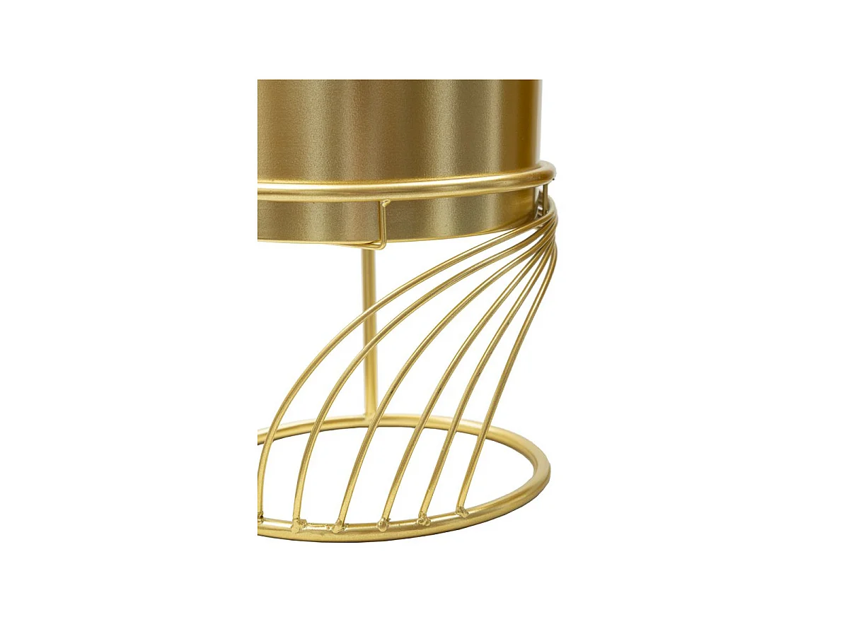 Lot de 2 Cache-Pots sur Pied "Spirally" 35cm Or