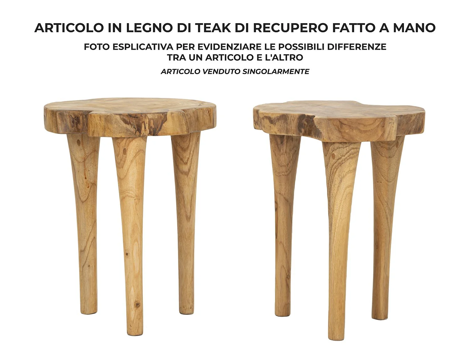 Tabouret en Bois "Kursis" 45cm Naturel