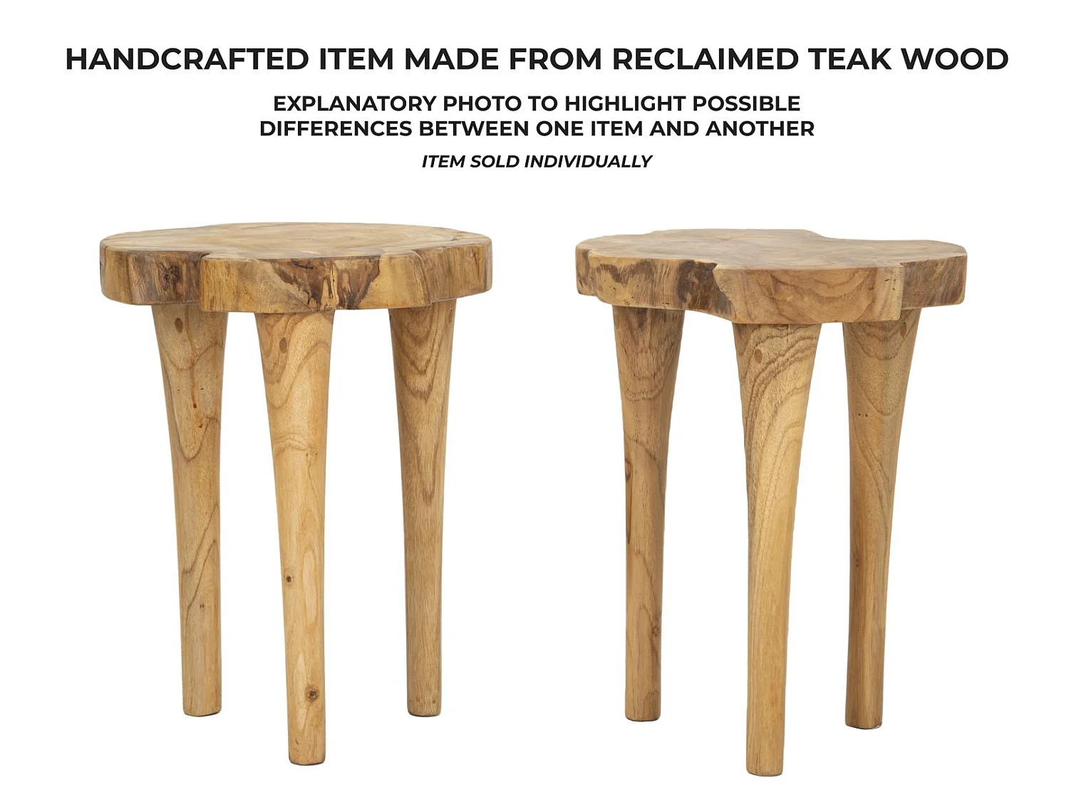 Tabouret en Bois "Kursis" 45cm Naturel