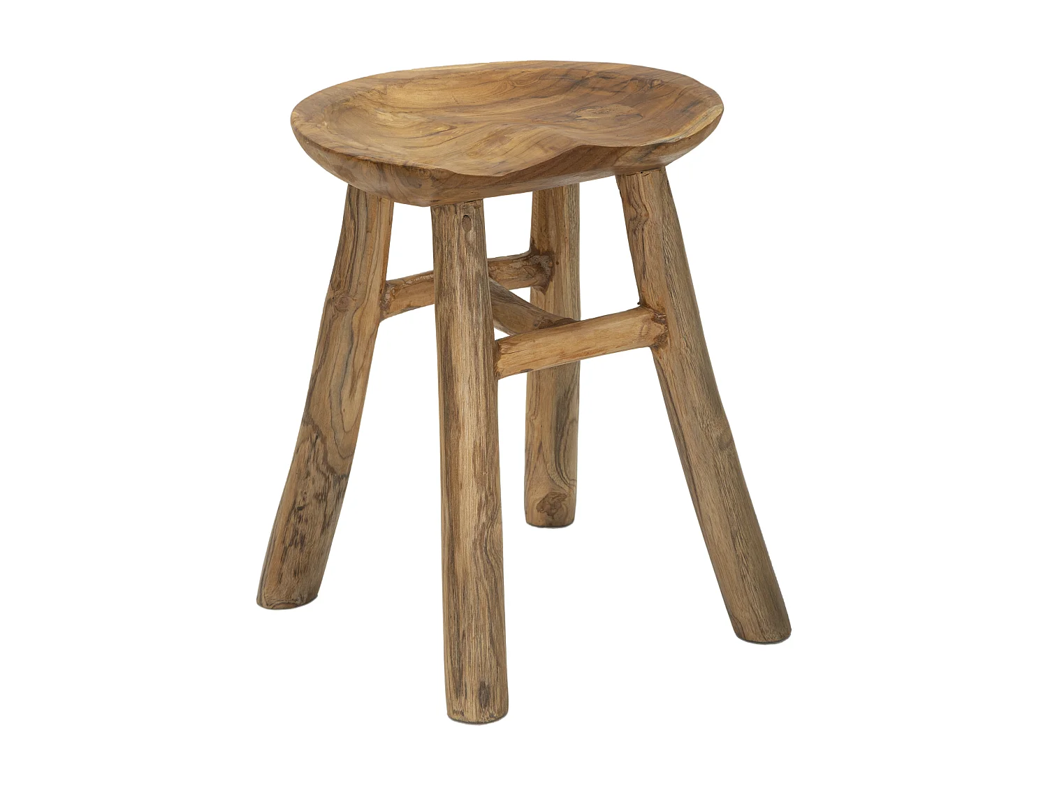 Sgabello in legno riciclato cm 35x30x42.