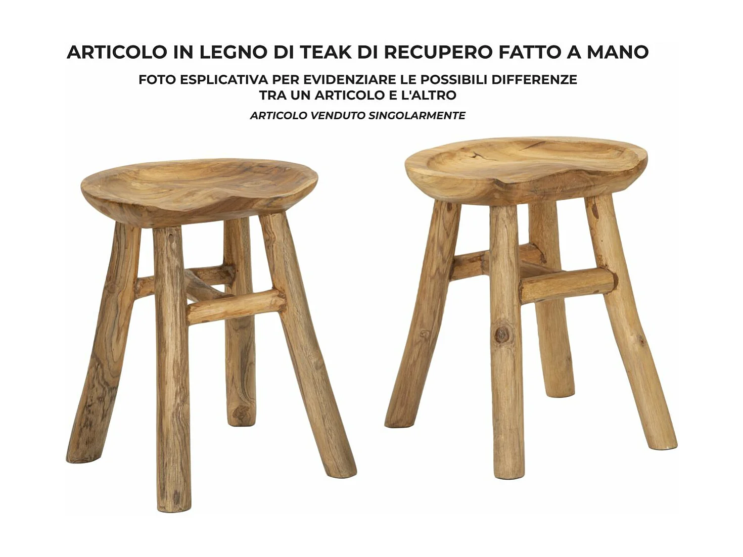 Sgabello in legno riciclato cm 35x30x42.