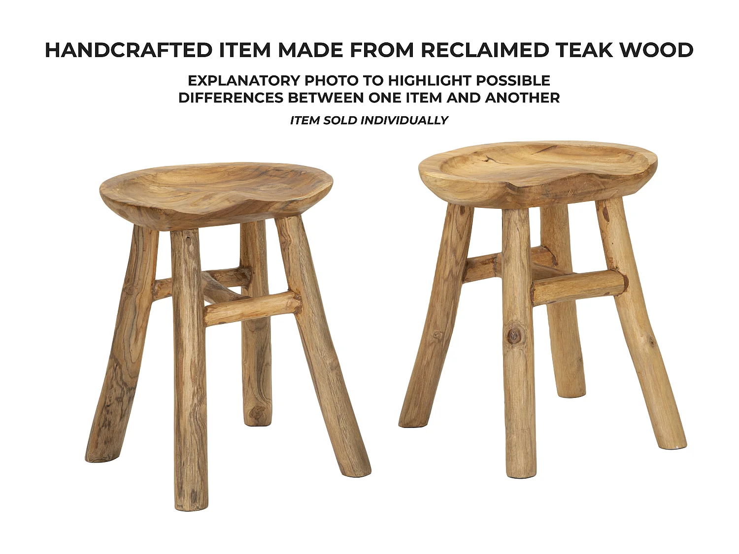 Sgabello in legno riciclato cm 35x30x42.