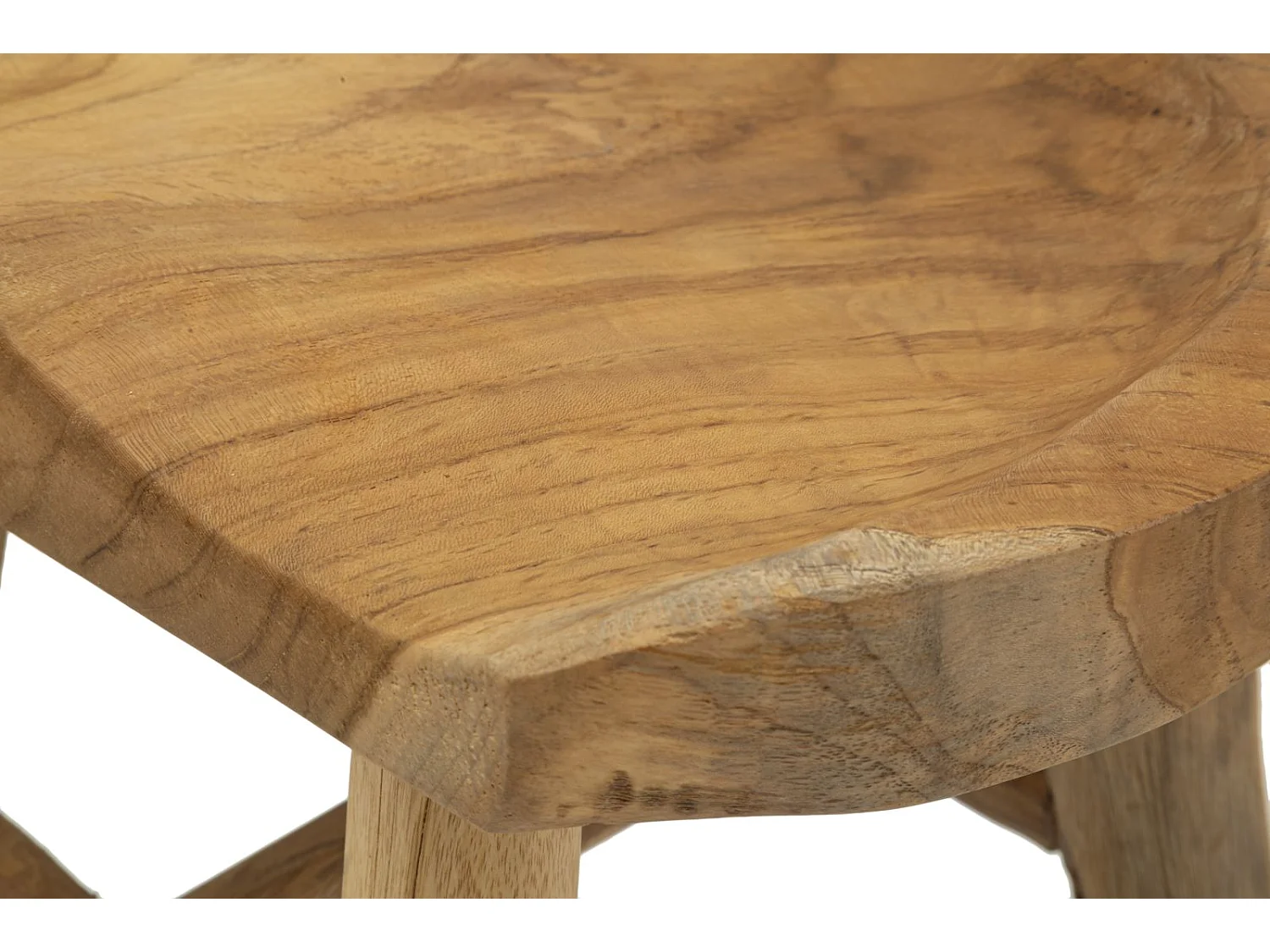 Tabouret en Bois "Selle" 42cm Naturel