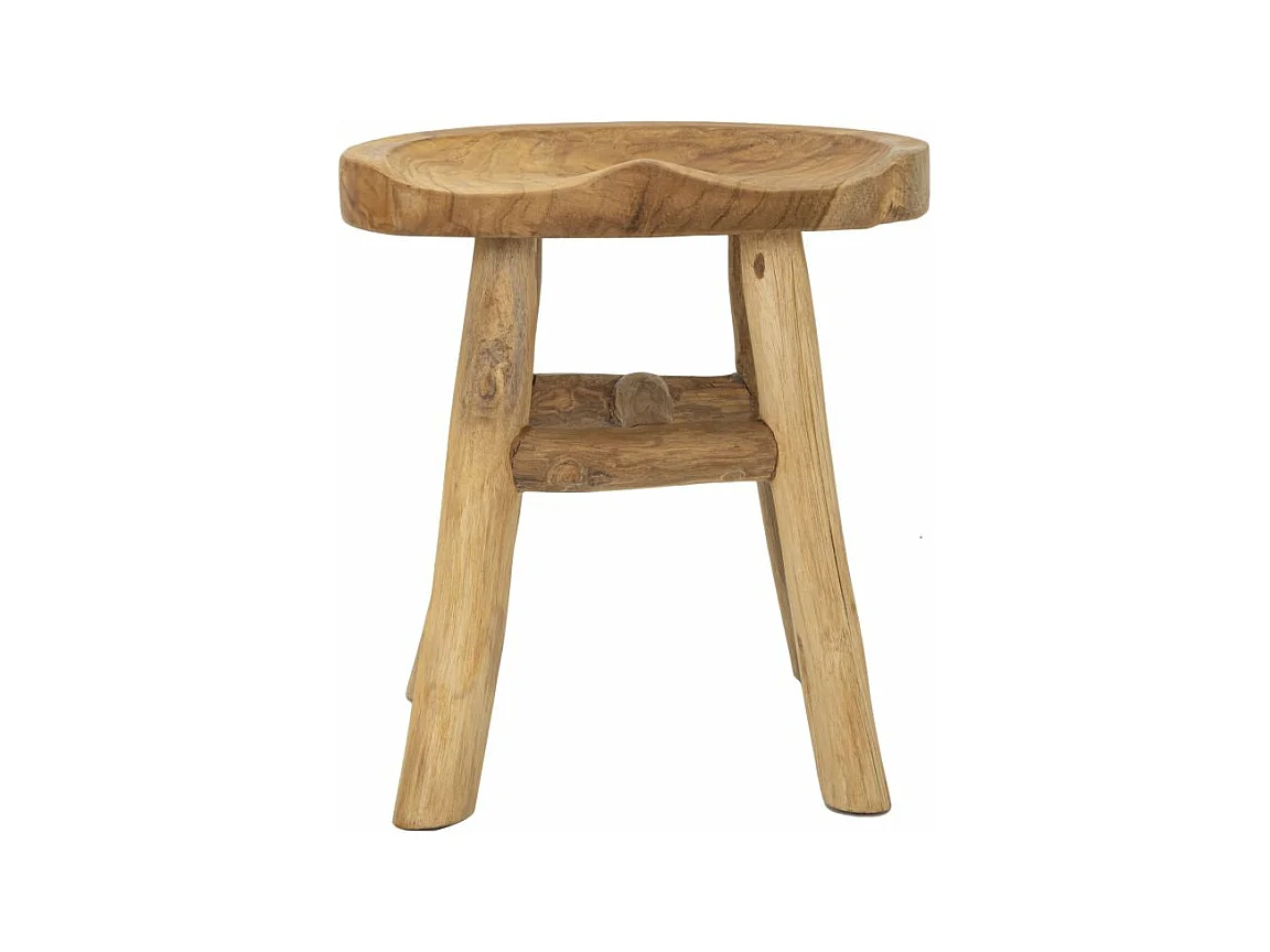 Tabouret en bois recyclé 40x32x42 cm.