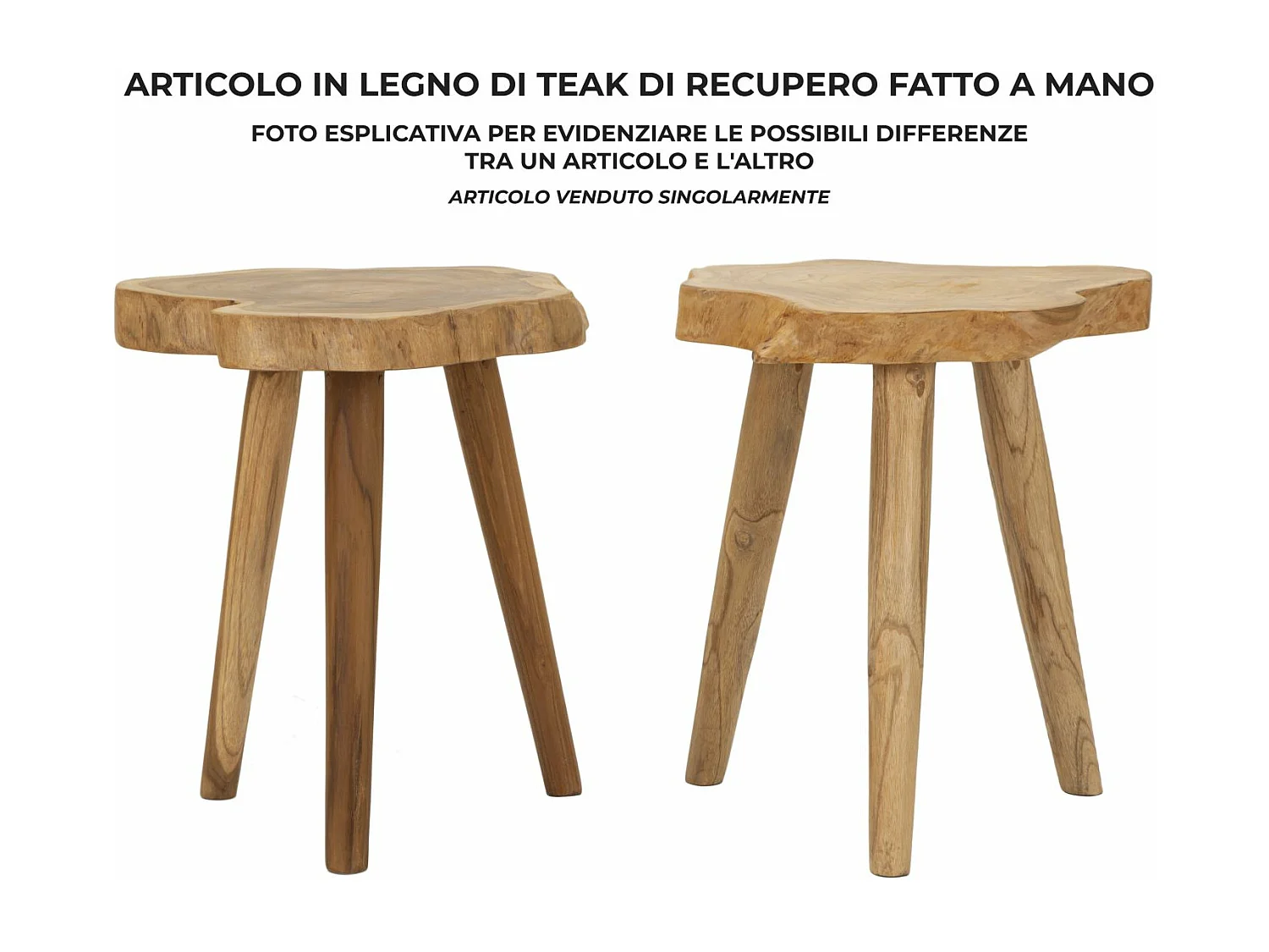 Tabouret en Bois "Budut" 45cm Naturel