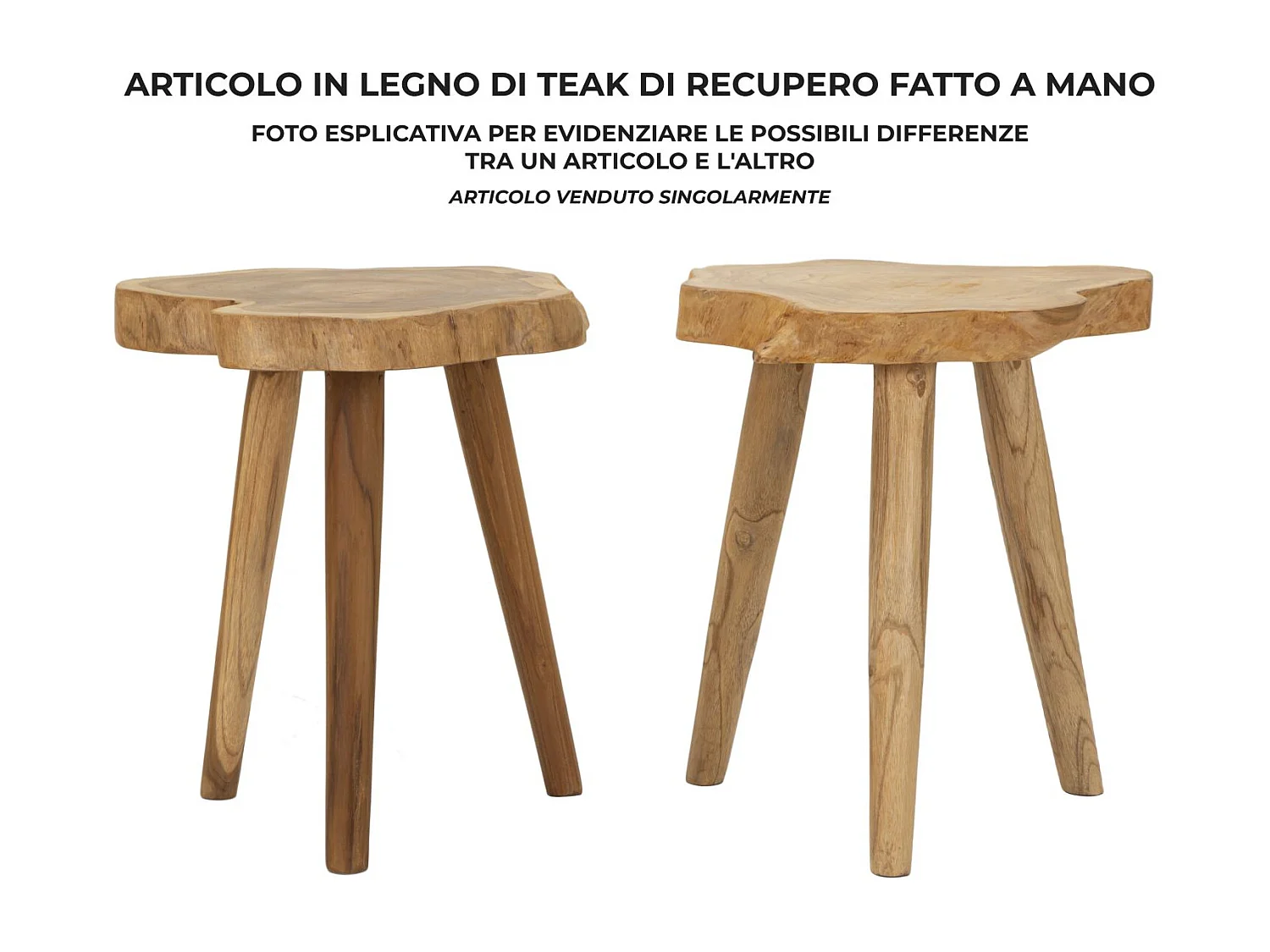 Tabouret en Bois "Budut" 45cm Naturel