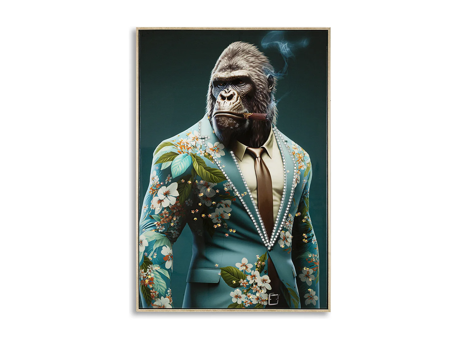 Peinture sur toile laquée avec cadre 62x4x92 cm