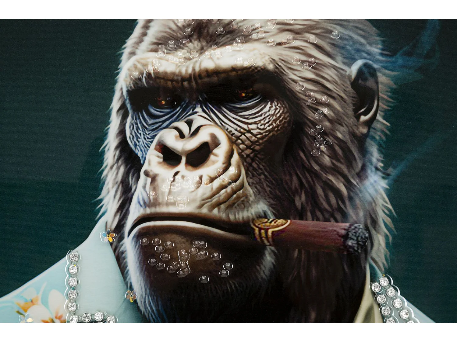 Dipinto su tela laccato con cornice cm 62x4x92