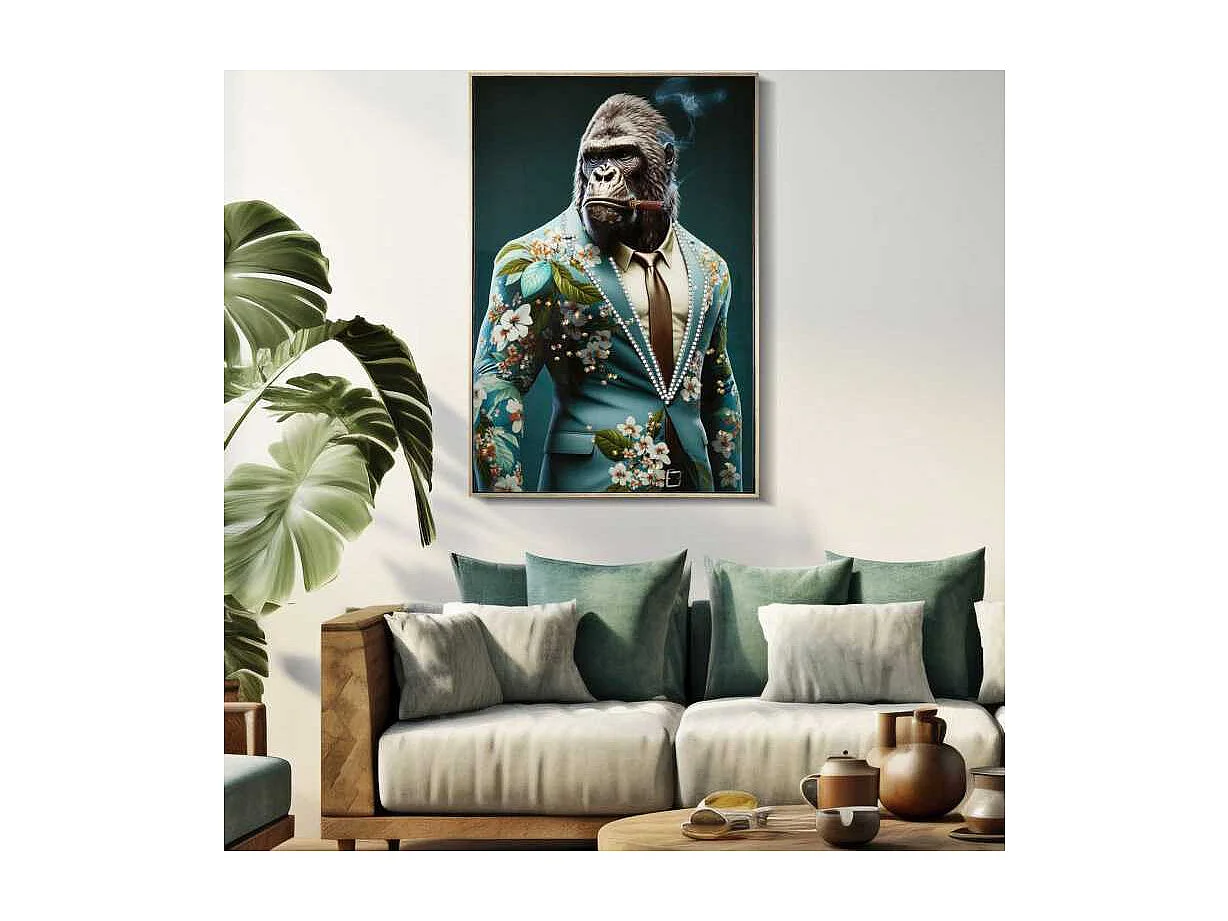 Peinture sur toile laquée avec cadre 62x4x92 cm