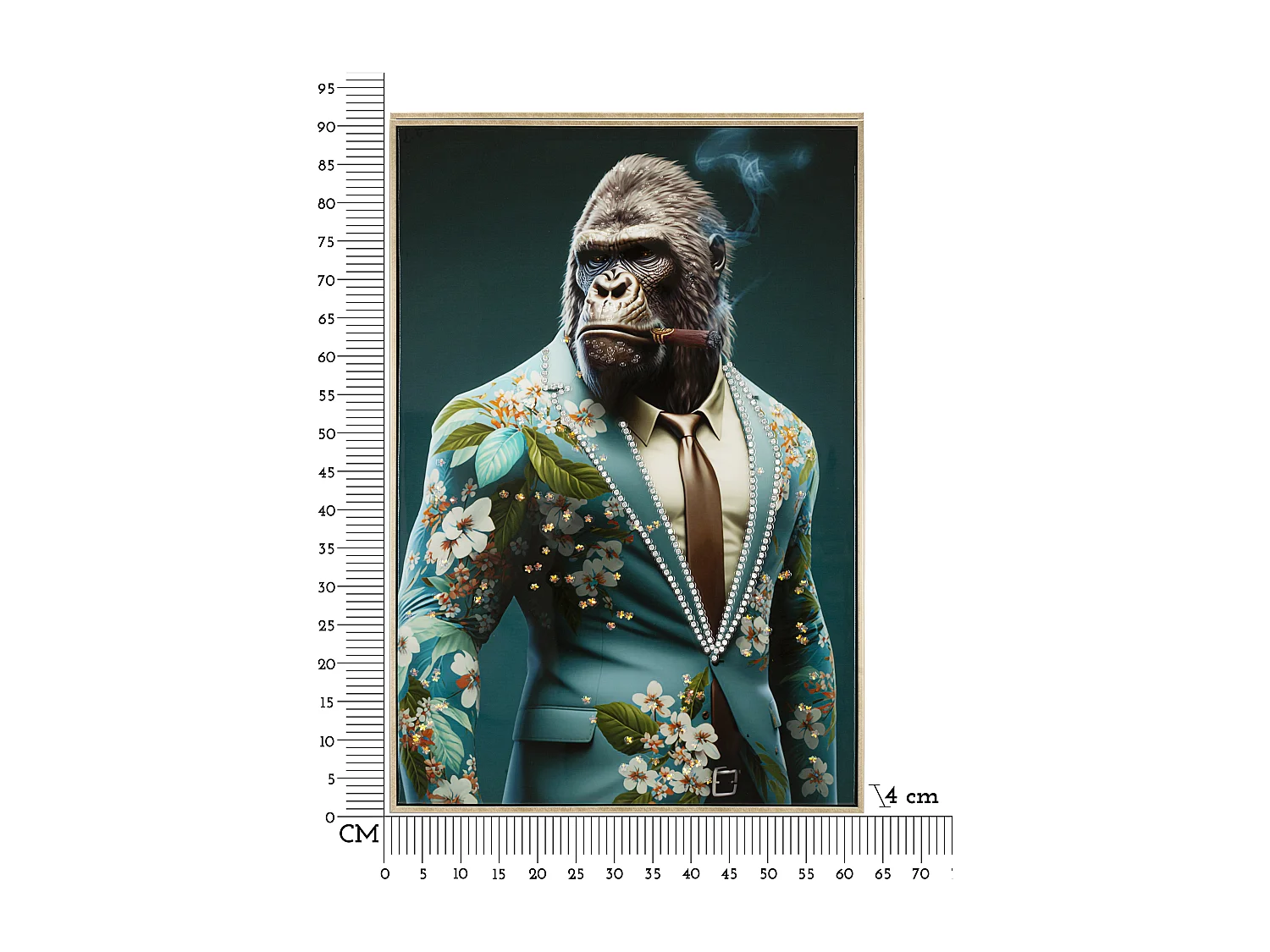 Peinture sur toile laquée avec cadre 62x4x92 cm