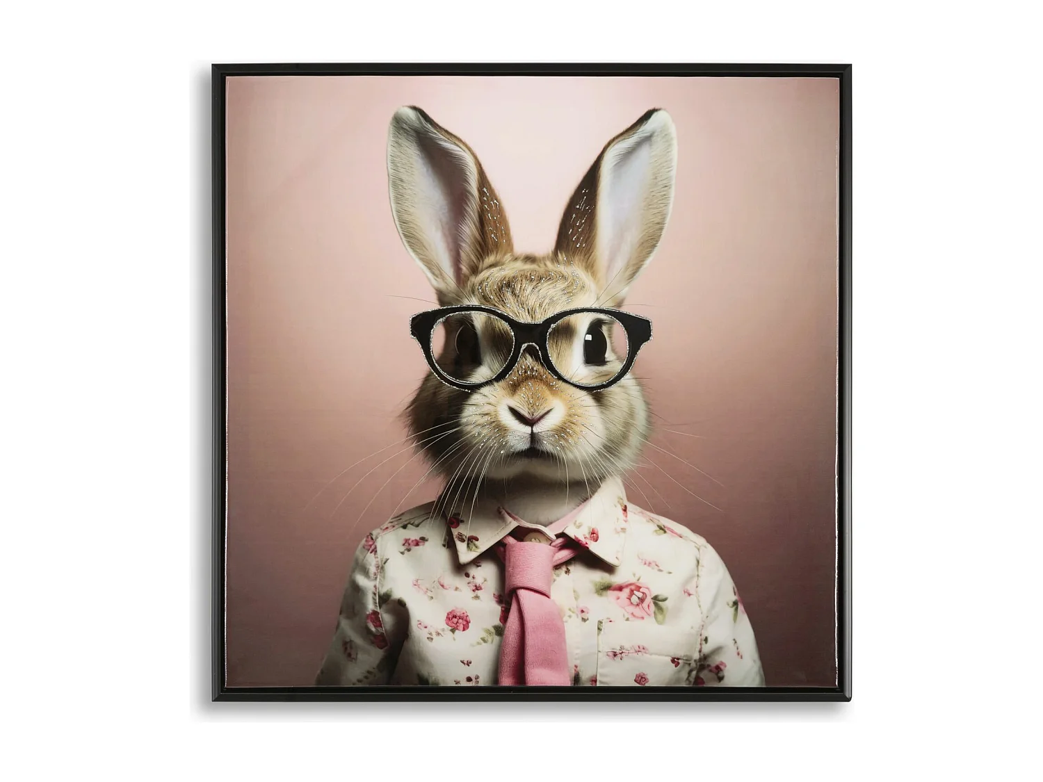 Tableau Imprimé Déco "Bunny" 62x62cm Rose