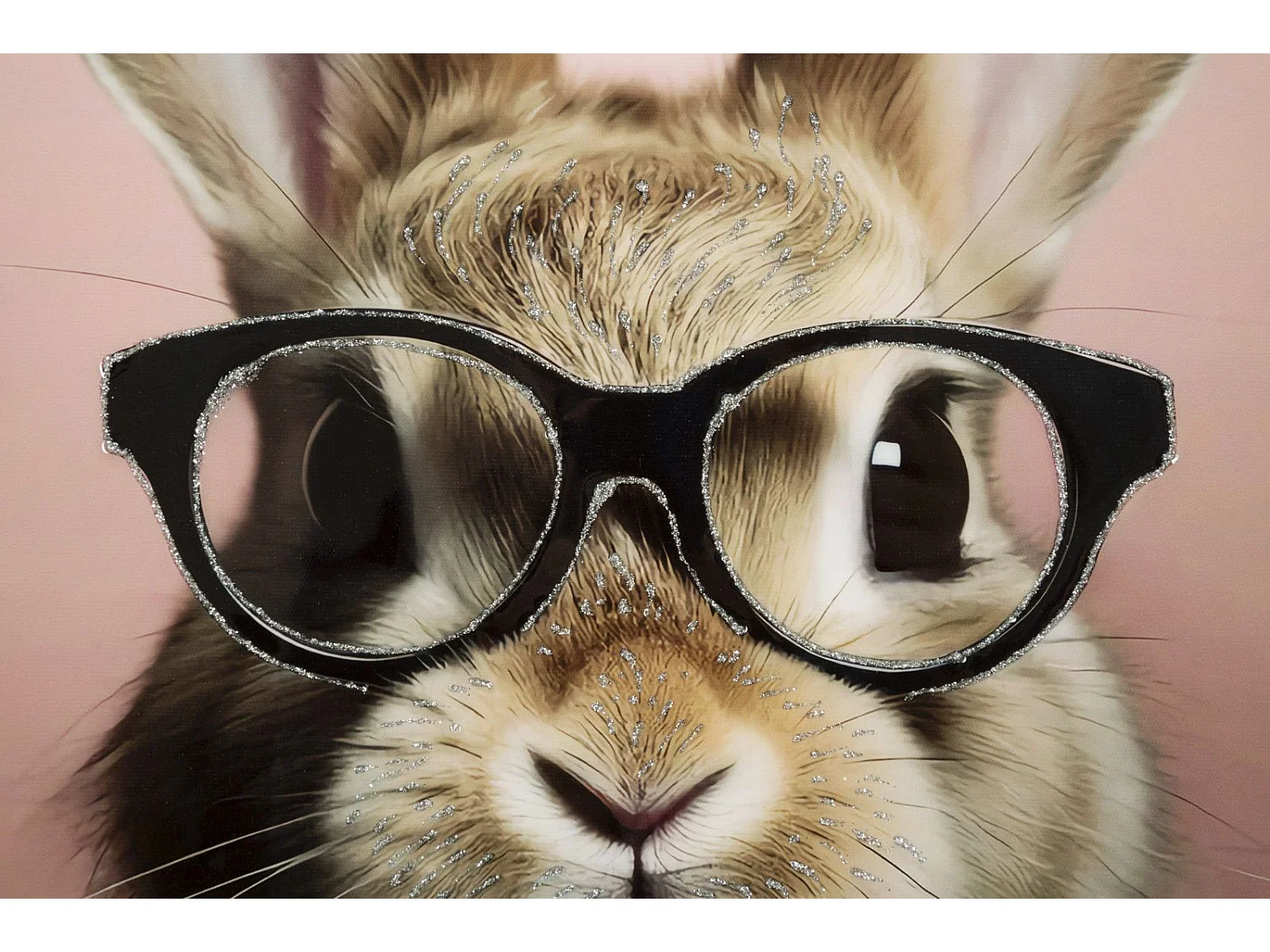 Tableau Imprimé Déco "Bunny" 62x62cm Rose