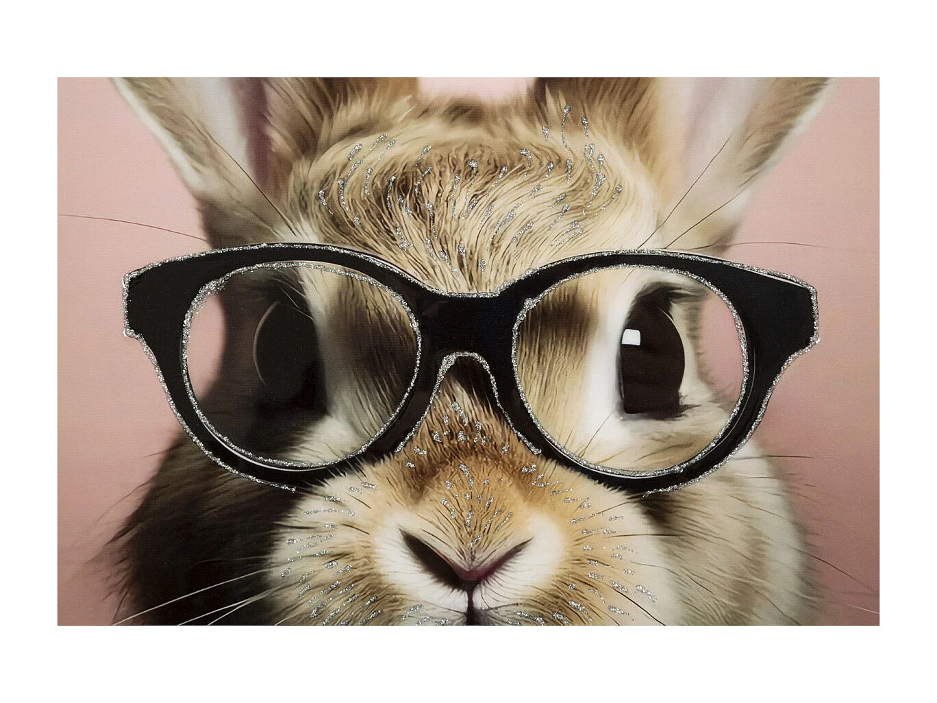 Tableau Imprimé Déco "Bunny" 62x62cm Rose