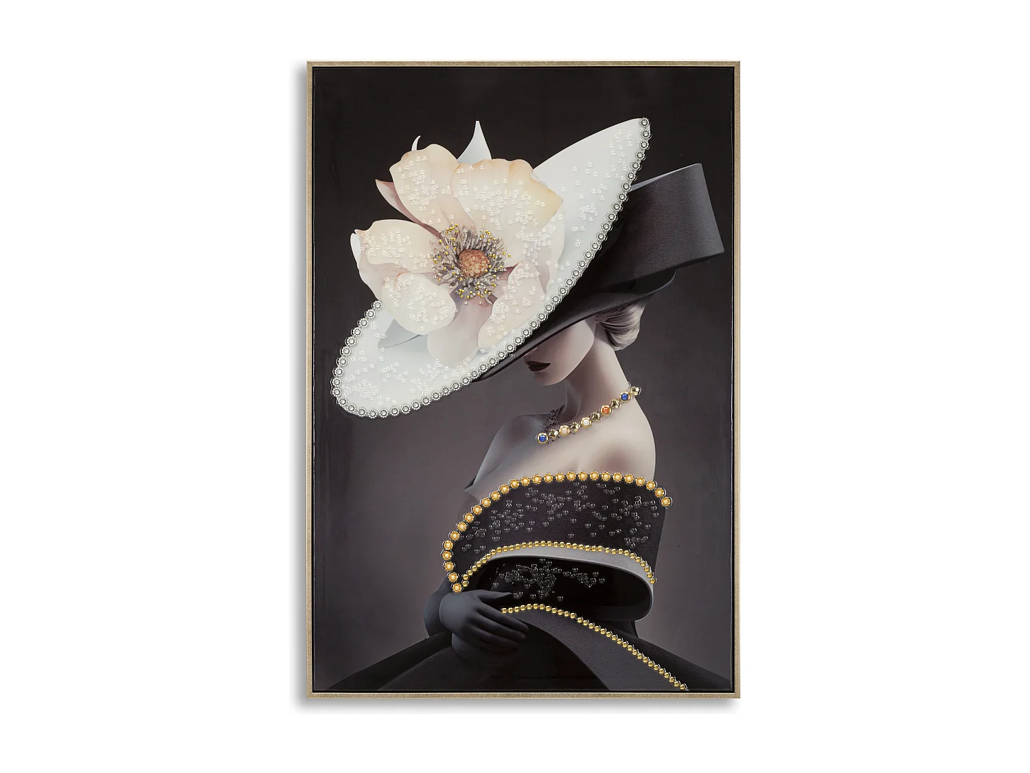 Dipinto su tela laccato con cornice cm 62x4x92