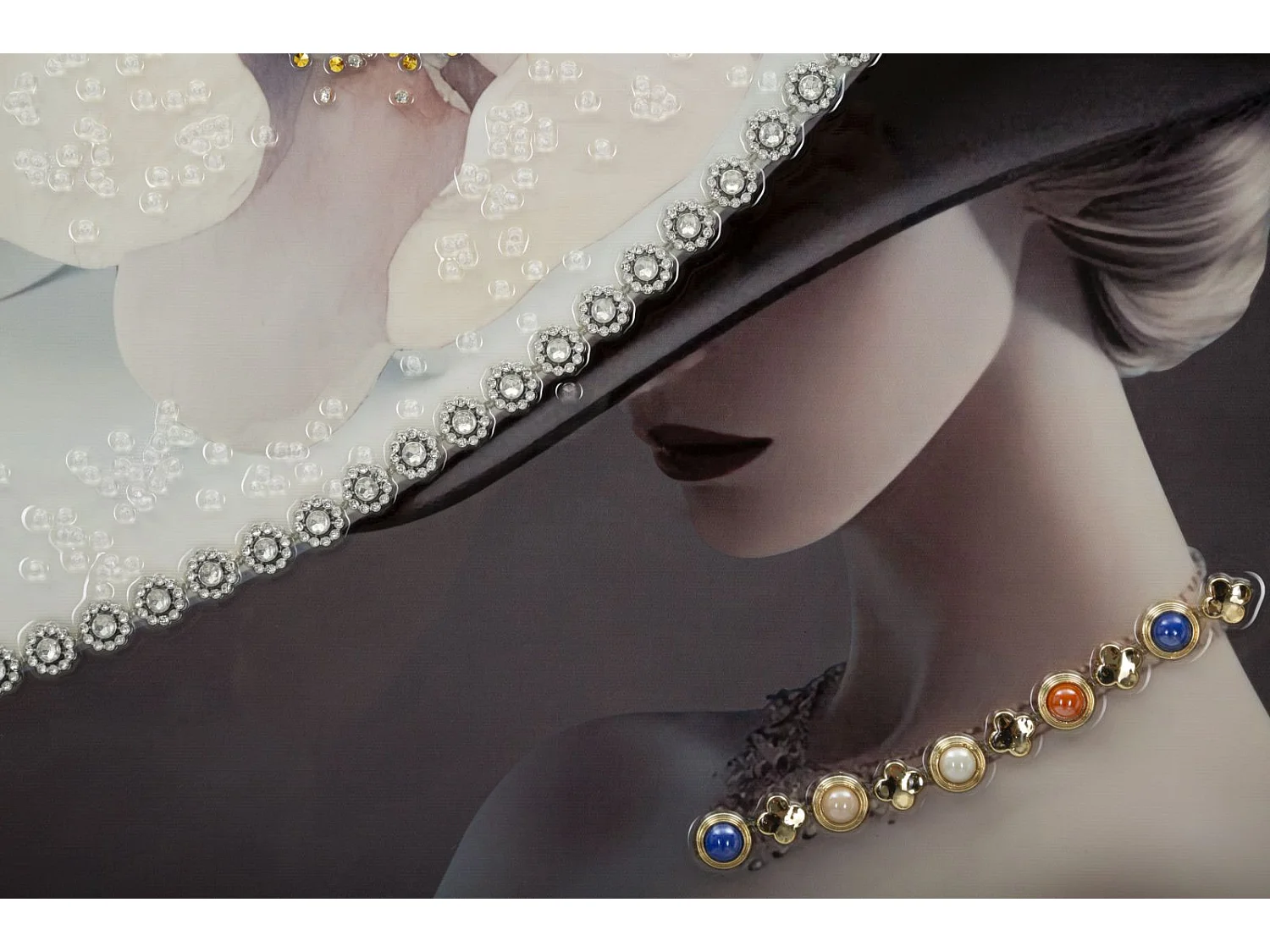 Dipinto su tela laccato con cornice cm 62x4x92