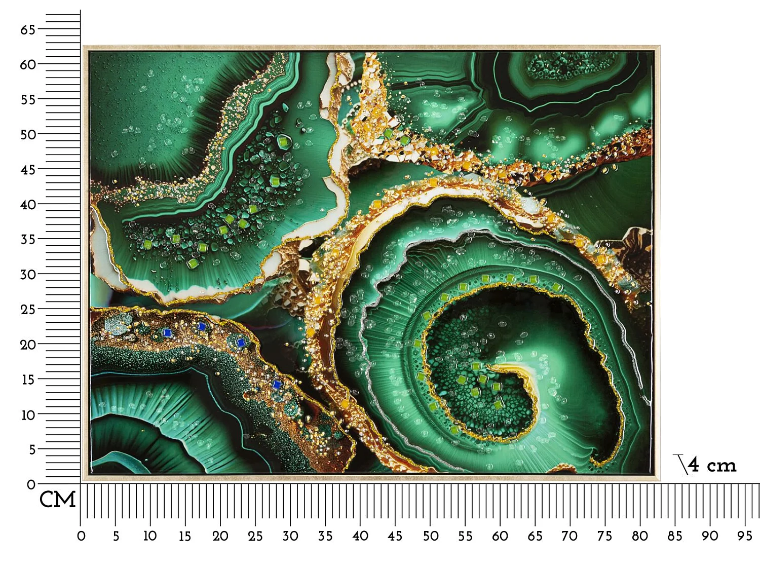 Tableau Imprimé Déco "Smeraldy" 62x82cm Vert