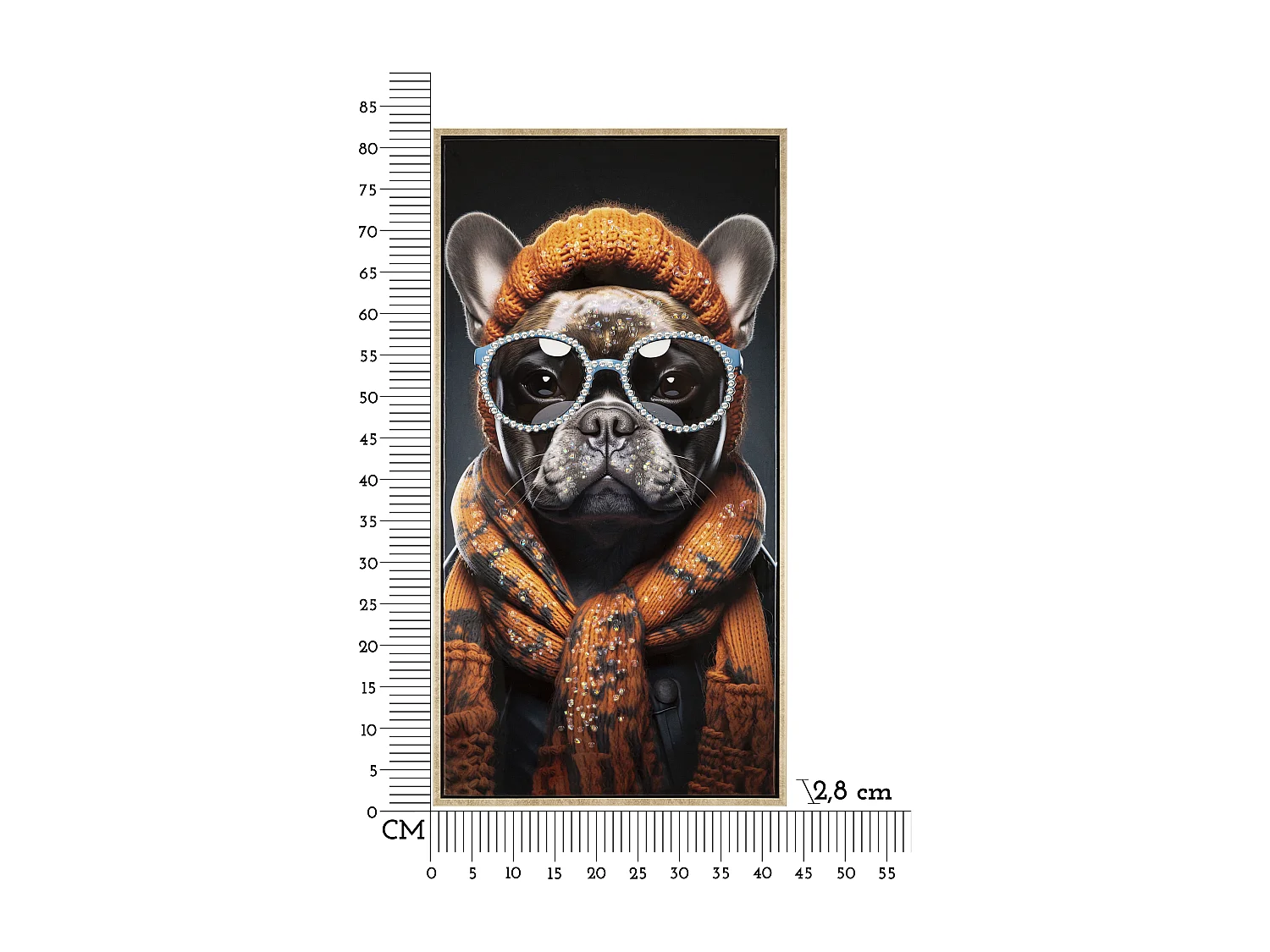 Tableau Imprimé Déco "Bad Bully" 42x82cm Multicolore