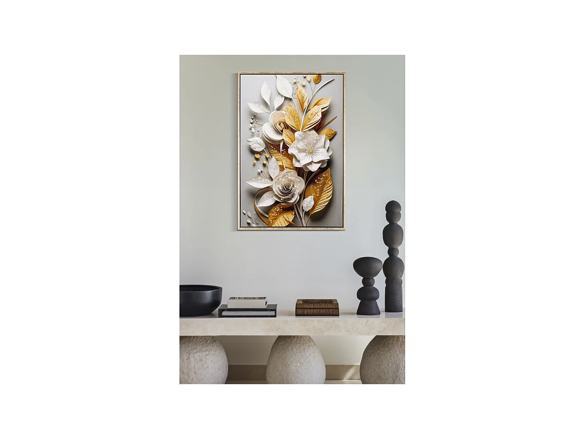 Dipinto su tela laccato con cornice cm 42x3,5x62