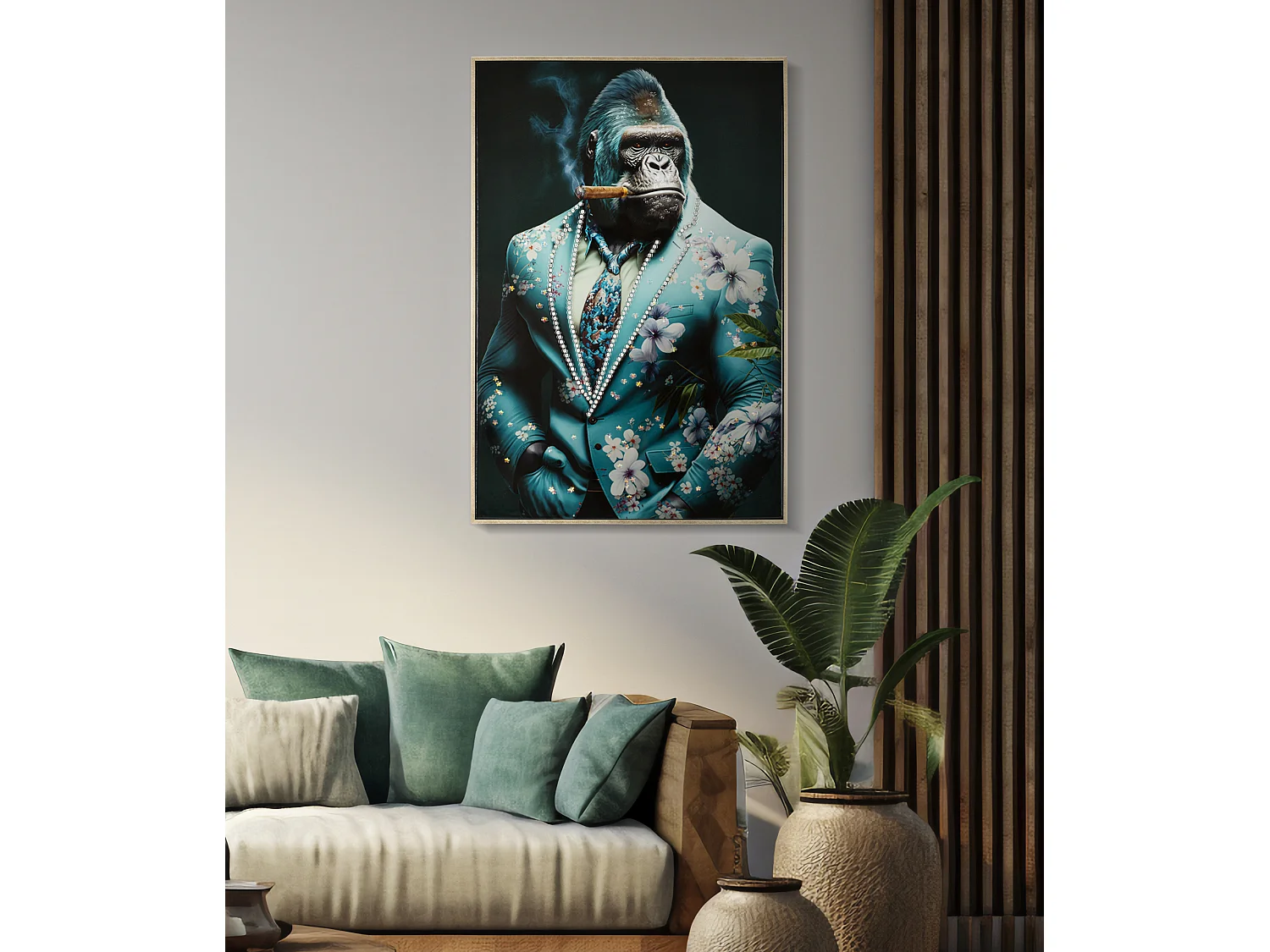 Tableau Imprimé Déco "Kongy" 62x92cm Multicolore