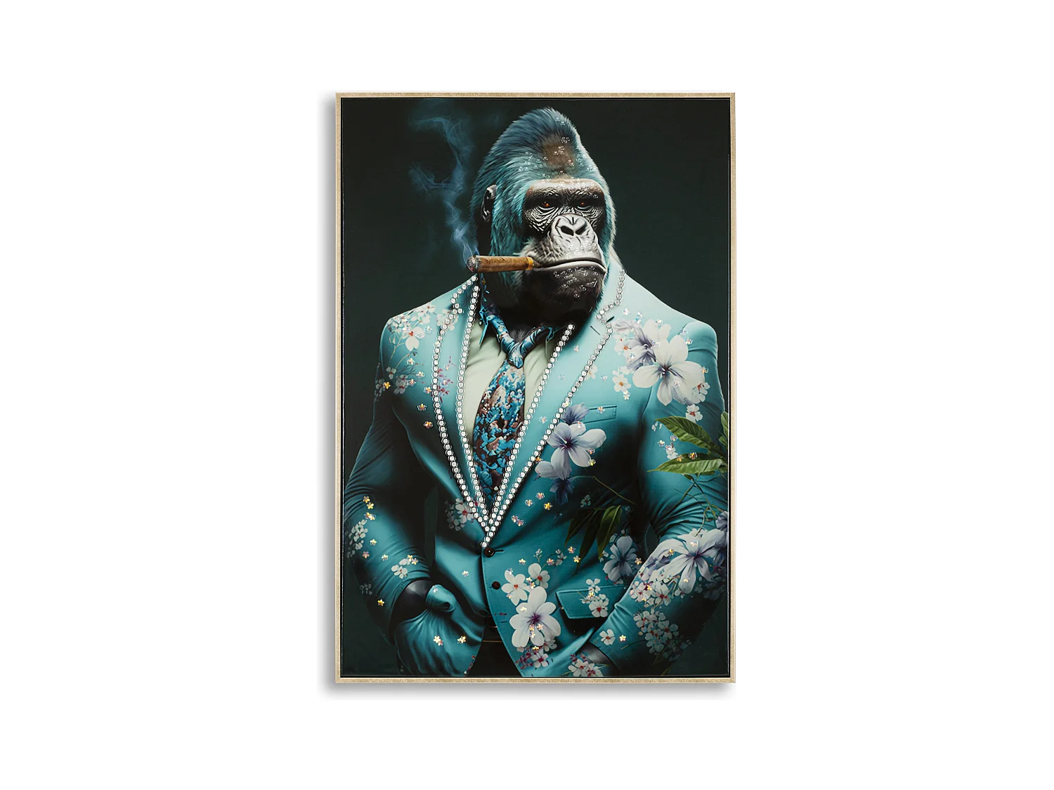 Peinture sur toile laquée avec cadre 62x4x92 cm