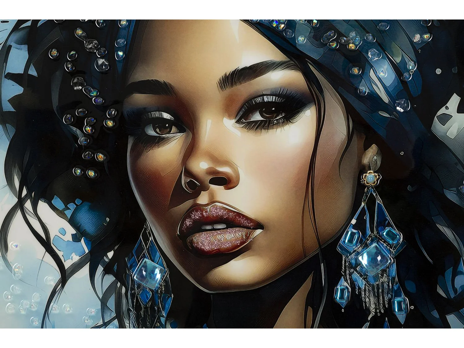 Tableau Imprimé Déco "Alteas" 82x82cm Multicolore