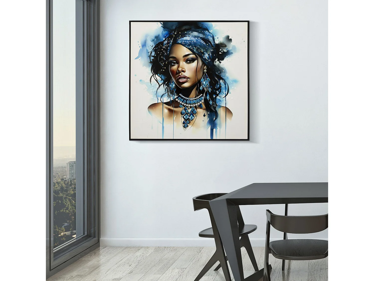 Tableau Imprimé Déco "Alteas" 82x82cm Multicolore