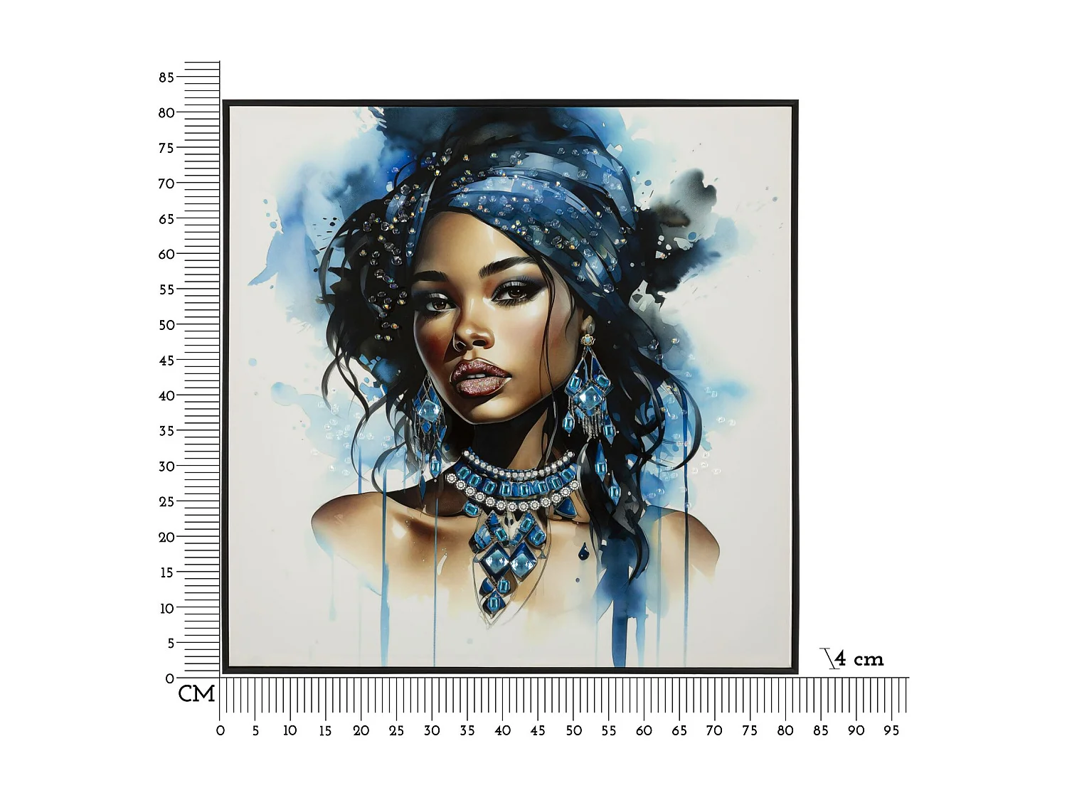 Tableau Imprimé Déco "Alteas" 82x82cm Multicolore