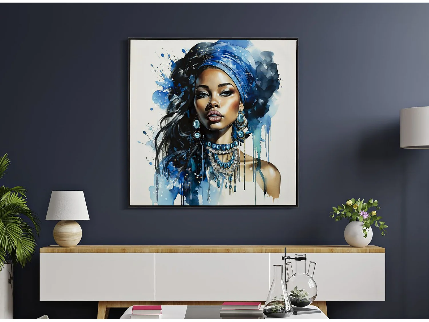 Tableau Imprimé Déco "Altea" 82x82cm Multicolore