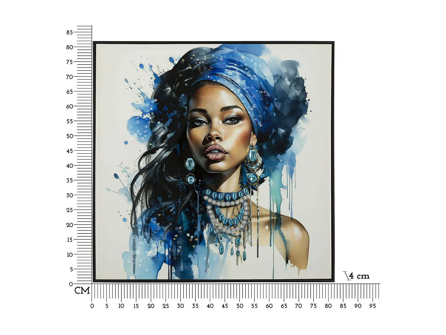 Tableau Imprimé Déco "Altea" 82x82cm Multicolore