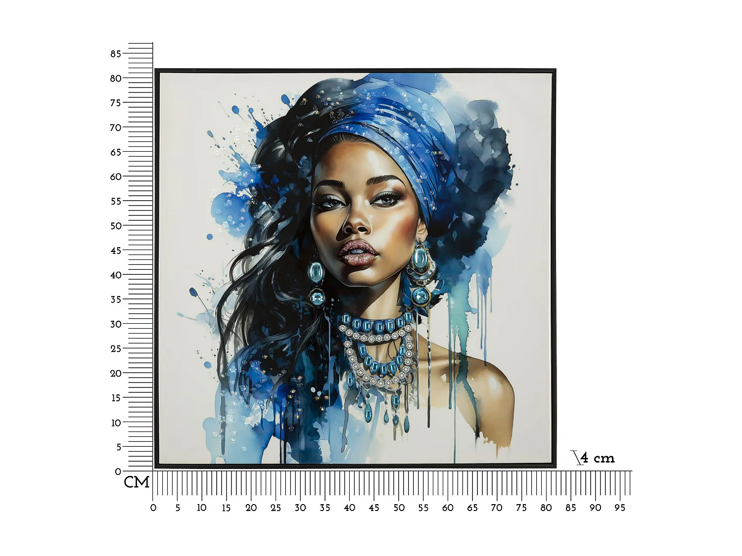 Tableau Imprimé Déco "Altea" 82x82cm Multicolore