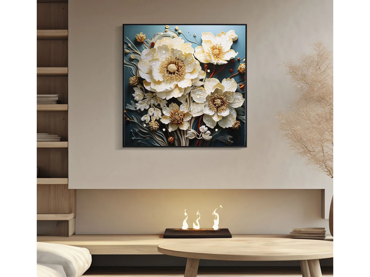 Tableau Imprimé Déco "Narcie" 82x82cm Multicolore