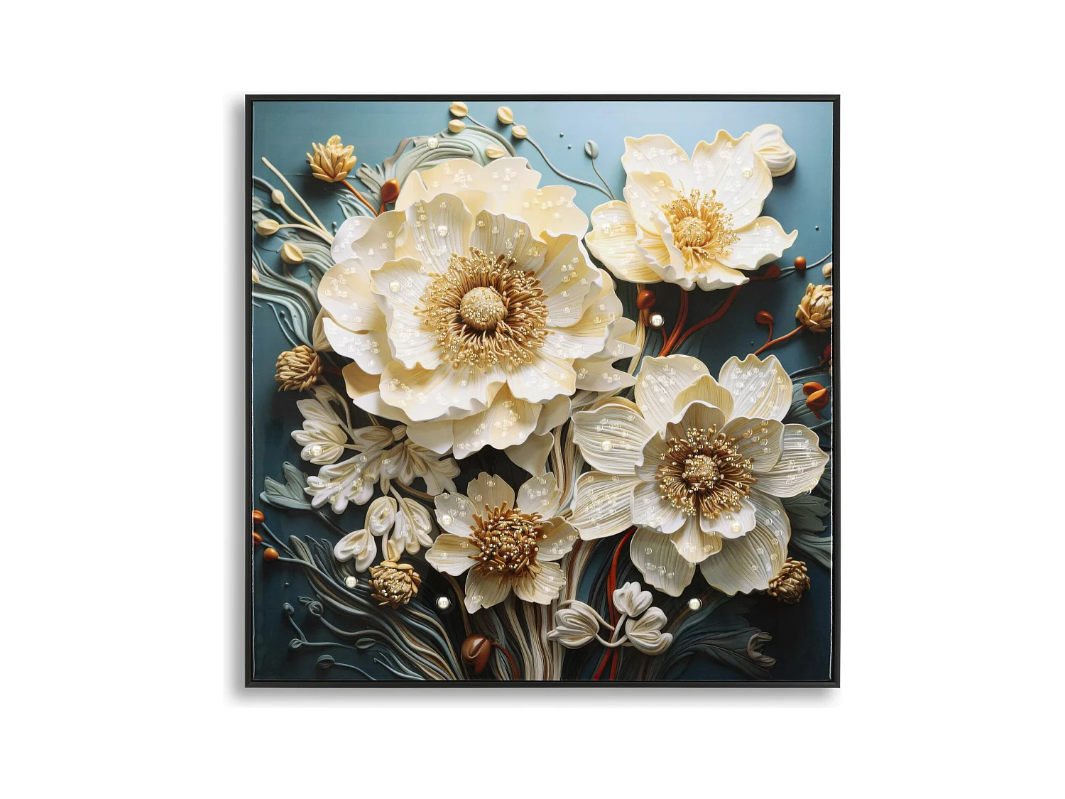 Peinture sur toile laquée avec cadre 82x4x82 cm