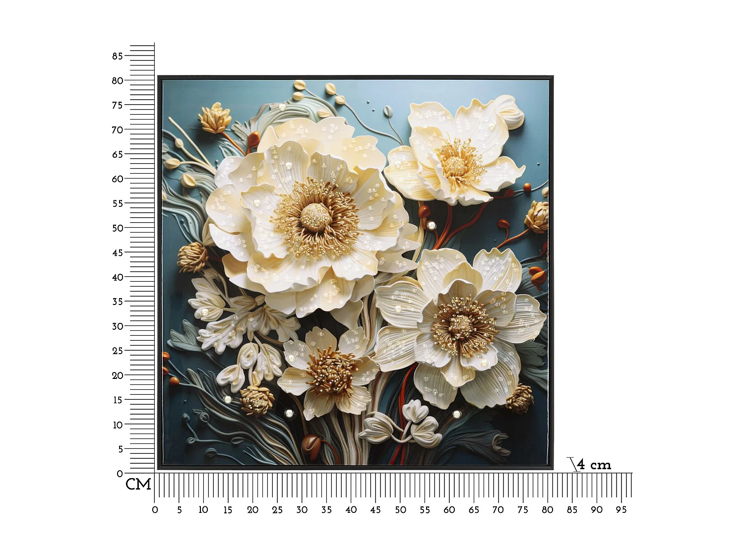 Tableau Imprimé Déco "Narcie" 82x82cm Multicolore