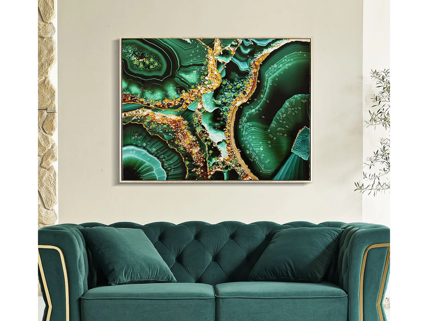 Tableau Imprimé Déco "Smeraldie" 62x82cm Vert