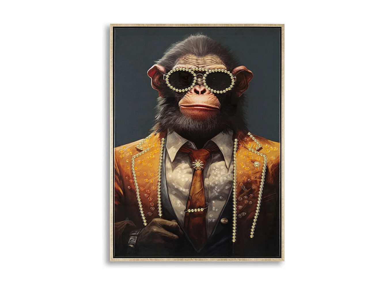 Tableau Imprimé Déco "Monky" 52x72cm Multicolore