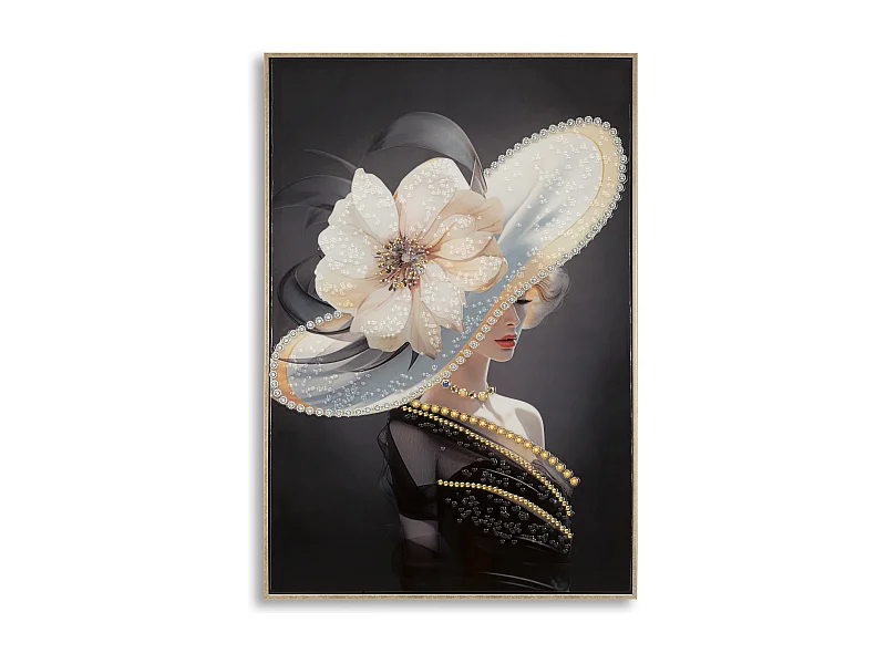 Dipinto su tela laccato con cornice cm 62x4x92