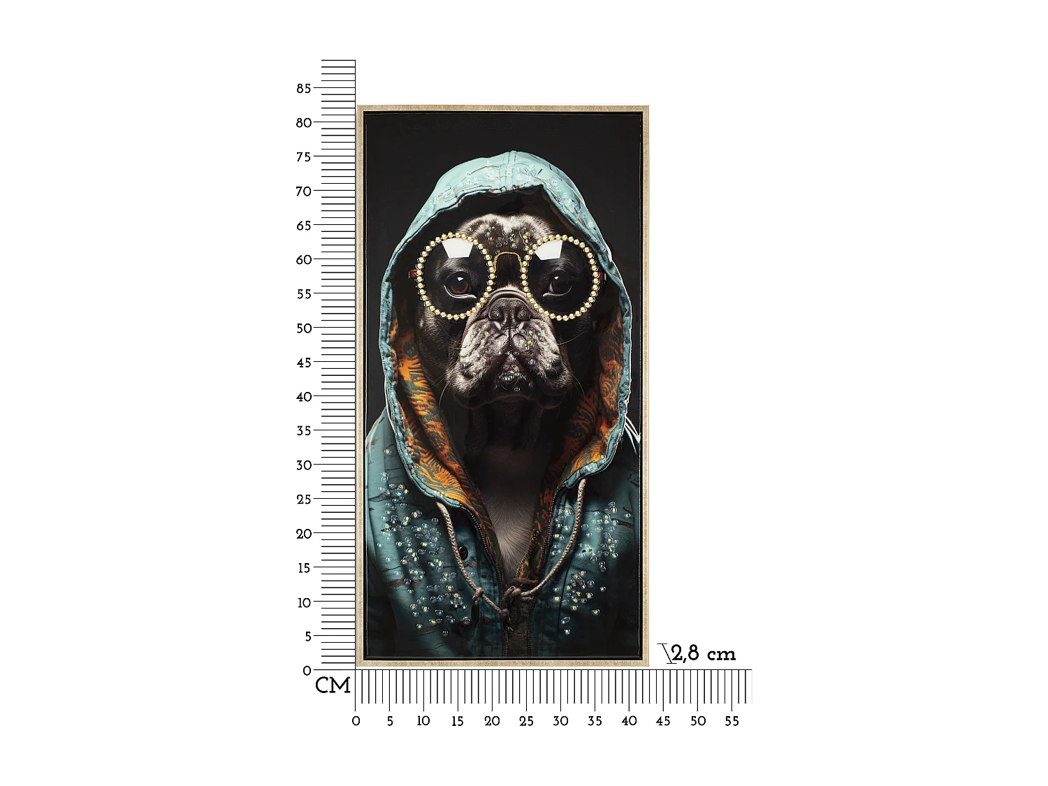 Tableau Imprimé Déco "Bad Bullie" 42x82cm Multicolore