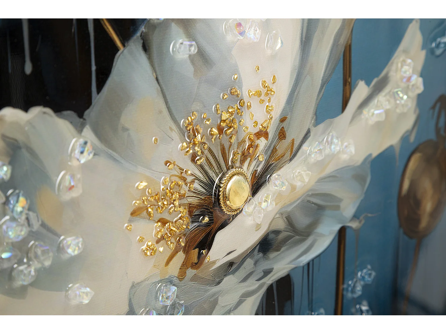 Dipinto su tela laccato con cornice cm 42x3,5x62