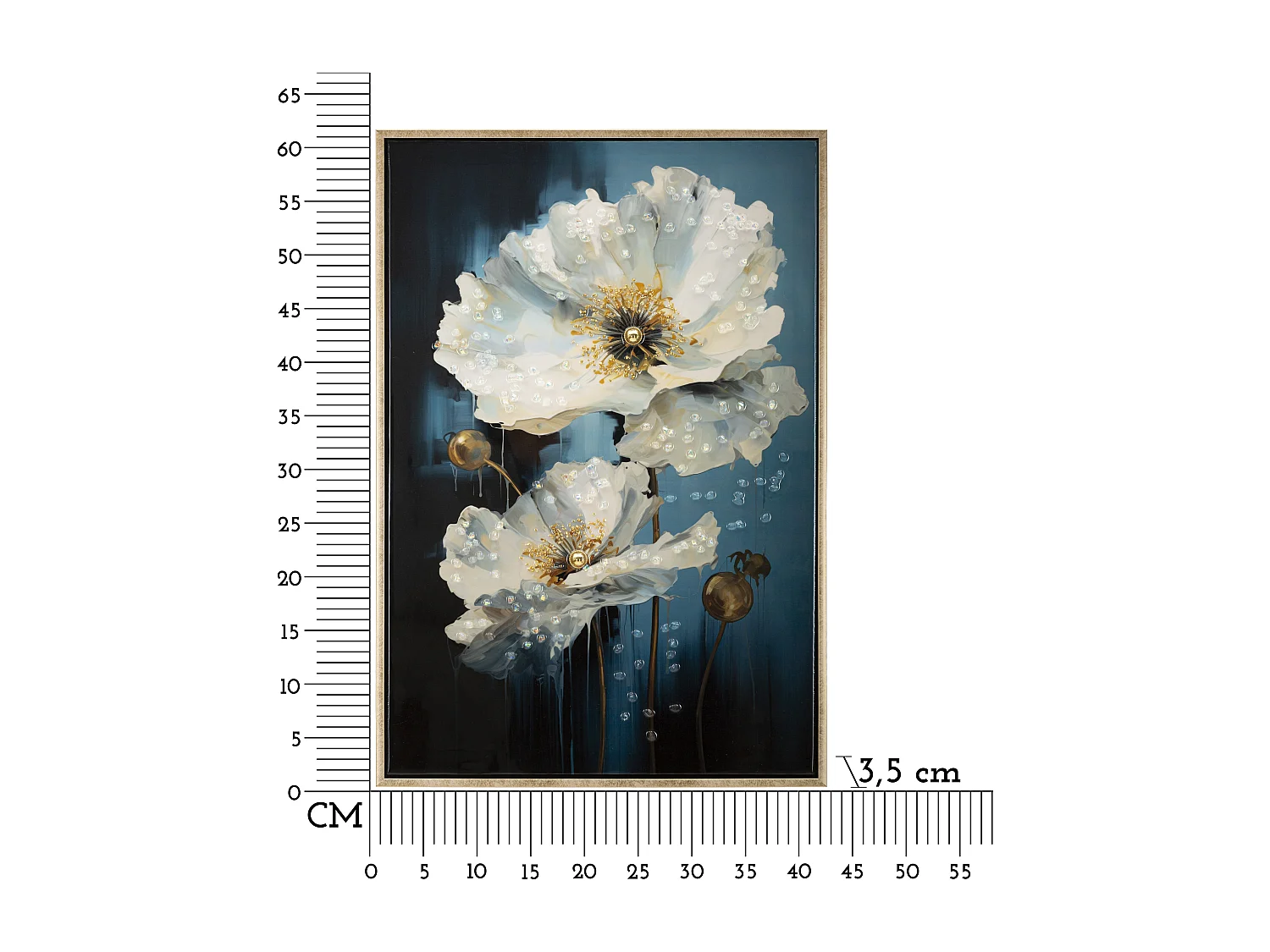 Dipinto su tela laccato con cornice cm 42x3,5x62