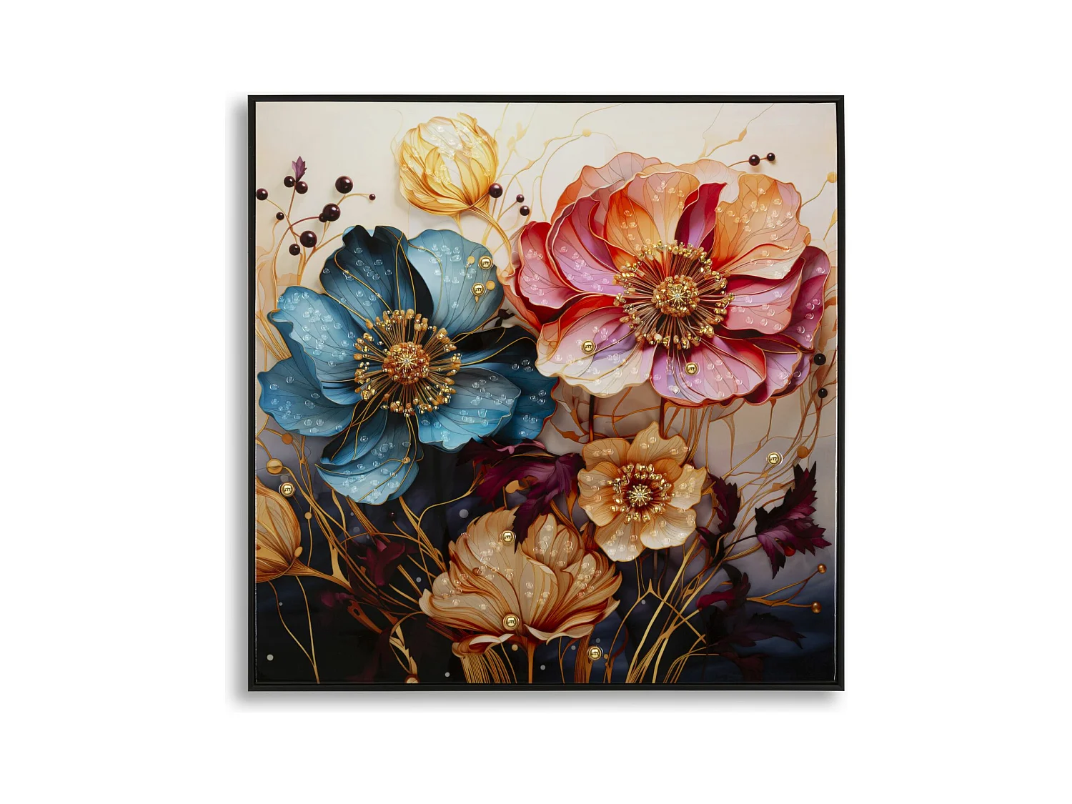 Peinture sur toile laquée avec cadre 82x4x82 cm