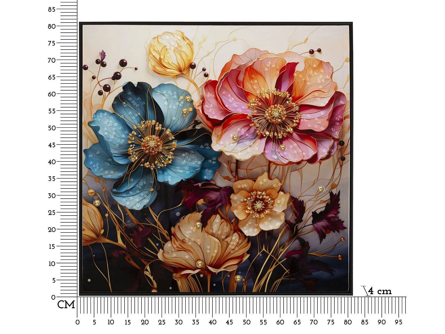 Tableau Imprimé Déco "Narcy" 82x82cm Multicolore